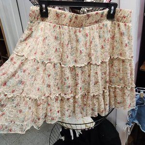 Maurice's Laced Floral Ruffle Skirt